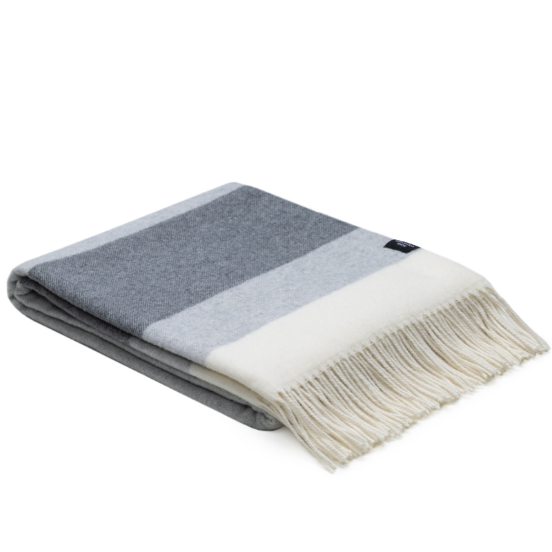 WOOOL Plaids aug23 WOOOL Plaid - CASHMERE Stripe (Grijs) - Afbeelding 1