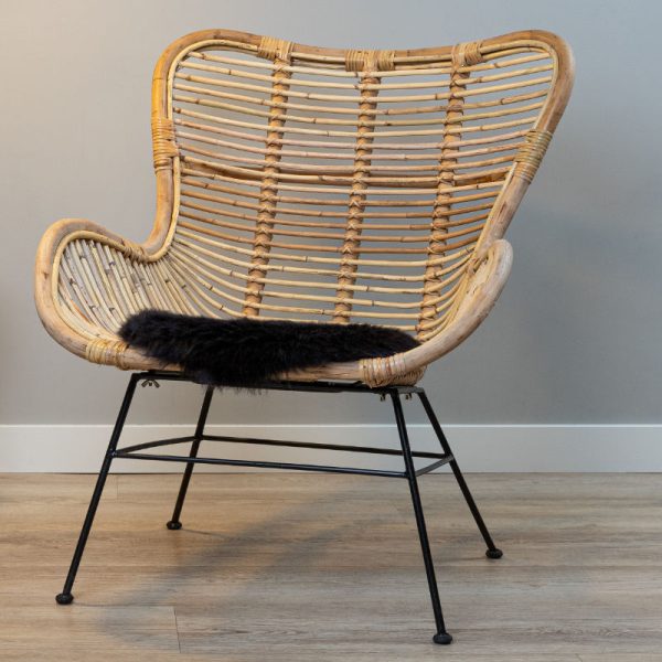 WOOOL Schapenvacht Chairpad - Australisch Zwart (Crop)