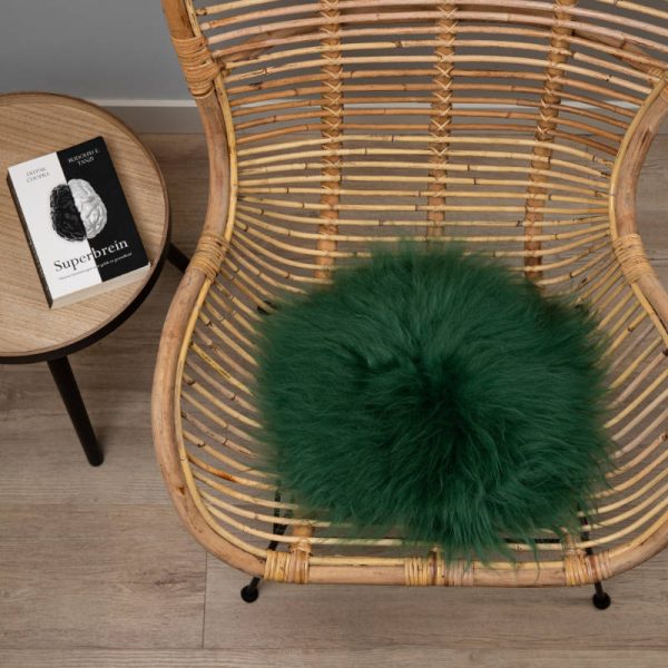 WOOOL Schapenvacht Chairpad - IJslands Groen (Flat Lay)