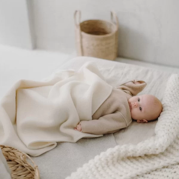 Merino Babydeken Ecru COSY (Sfeer)