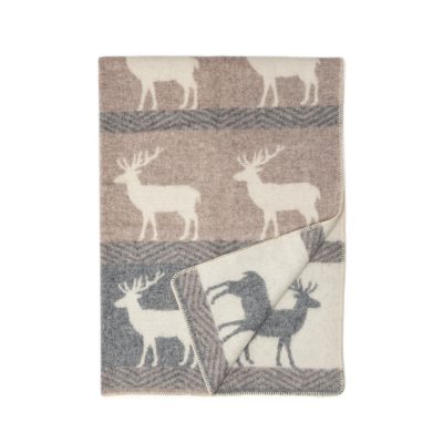 WOOOL Deken - DEER (Grijs Bruin)
