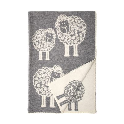 WOOOL Deken - SHEEP FRIENDS (Grijs)