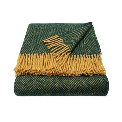 WOOOL Plaid - STELLA (Emerald & Mustard)