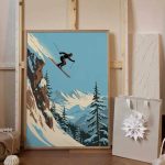 Art Print - Skier Jumping (40x50cm) - Afbeelding 2