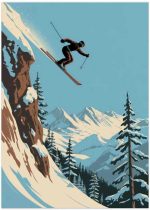 Art Print - Skier Jumping (40x50cm) - Afbeelding 3