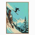Art Print - Skier Jumping (40x50cm)