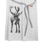 Linnen Sloof Schort Print Rendier (Grijs)