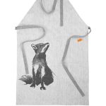 Linnen Sloof Schort Print Vos (Grijs)