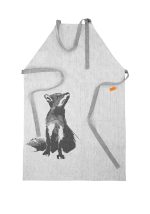 Linnen Sloof Schort Print Vos (Grijs)