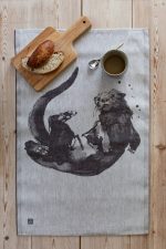 Linnen Theedoek Print Otter (Grijs) - Afbeelding 2