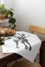 Linnen Theedoek Print Rendier (Grijs) - Afbeelding 2