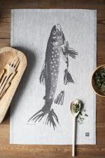 Linnen Theedoek Print Vis (Grijs) - Afbeelding 2