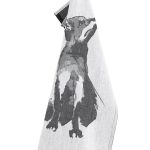 Linnen Theedoek Print Vos (Grijs)