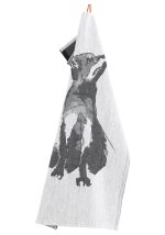 Linnen Theedoek Print Vos (Grijs)