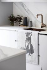 Linnen Theedoek Print Vos (Grijs) - Afbeelding 2